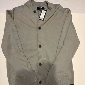 Rhone Men’s Cardigan Sweater XL Gray Cotton Blend Button Front Pockets Grandpa